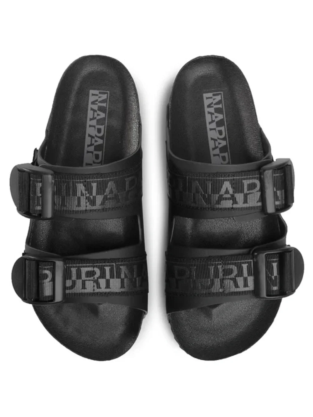 Napapijri Crick BIRKENSTOCK arizona Style Slides Sandals Black Adjustable 9.5 9